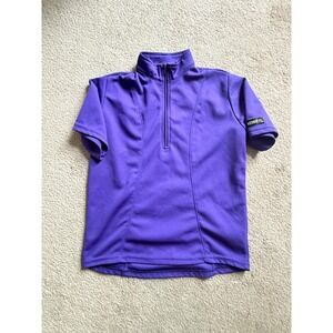 Kerrits Purple Short Sleeve Riding Shirt Girls Medium 1/4 Zip Equestrian